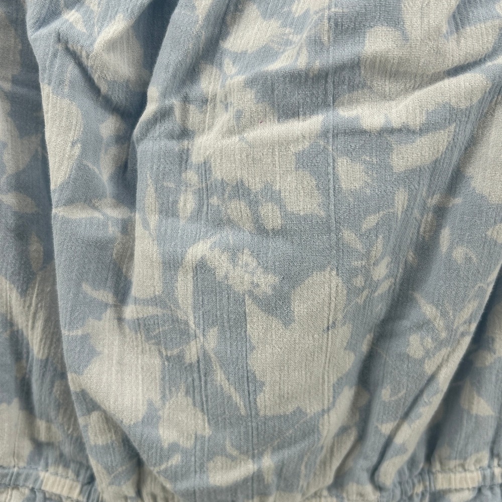 Free Assembly Light Blue Floral Square Neck Peplum Cotton Blouse XXL Cottagecore - Picture 8 of 9